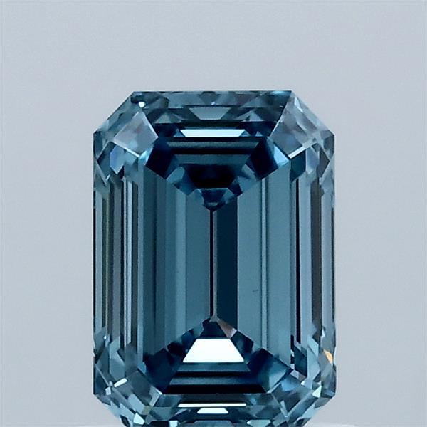 1ct Emerald FANCY VIVID BLUE VS1 Lab Created Diamond