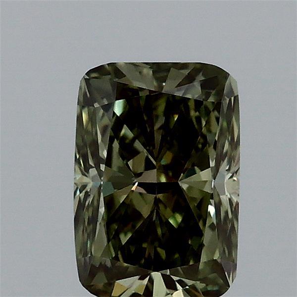 0.96ct Cushion FANCY VIVID GREEN VVS2 Lab Created Diamond