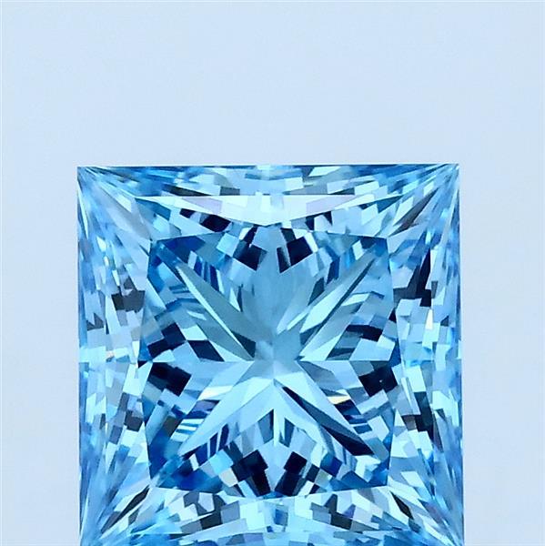 2.05ct Princess FANCY VIVID BLUE VVS2 Lab Created Diamond