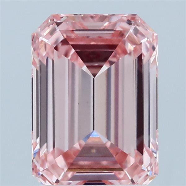 2.02ct Emerald FANCY VIVID PINK VVS2 Lab Created Diamond