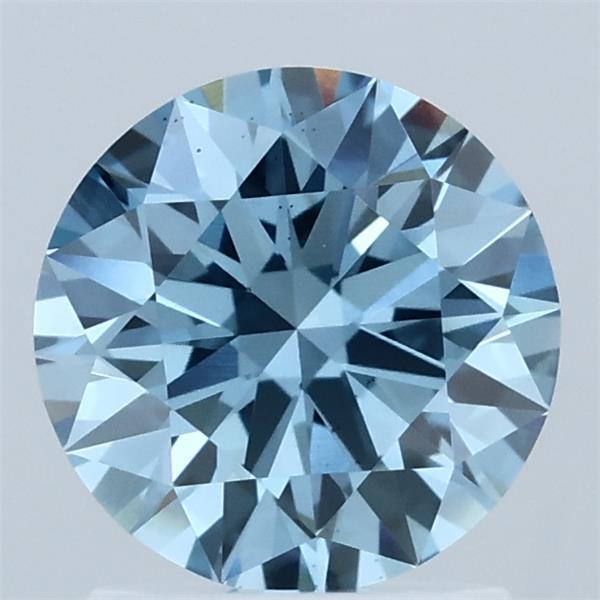 1.51ct Round FANCY VIVID BLUE VS2 Lab Created Diamond