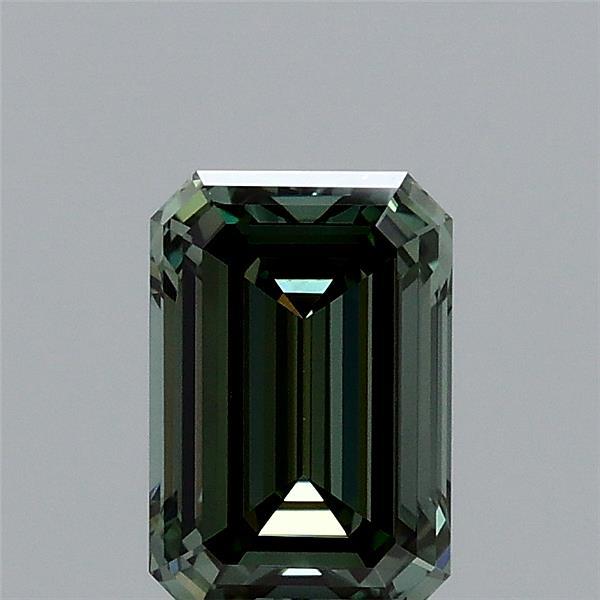 1.01ct Emerald FANCY VIVID GREEN VVS2 Lab Created Diamond