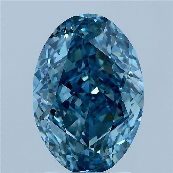 3.17ct Oval FANCY VIVID BLUE VS2 Lab Created Diamond