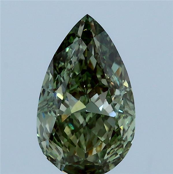 2.01ct Pear FANCY VIVID GREEN VS1 Lab Created Diamond