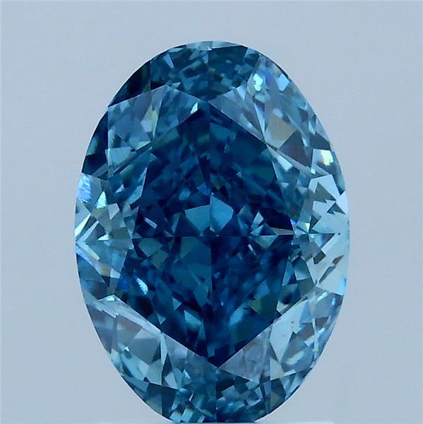 2.15ct Oval FANCY VIVID BLUE VS1 Lab Created Diamond