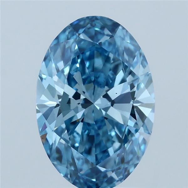 2.09ct Oval FANCY VIVID BLUE VS2 Lab Created Diamond
