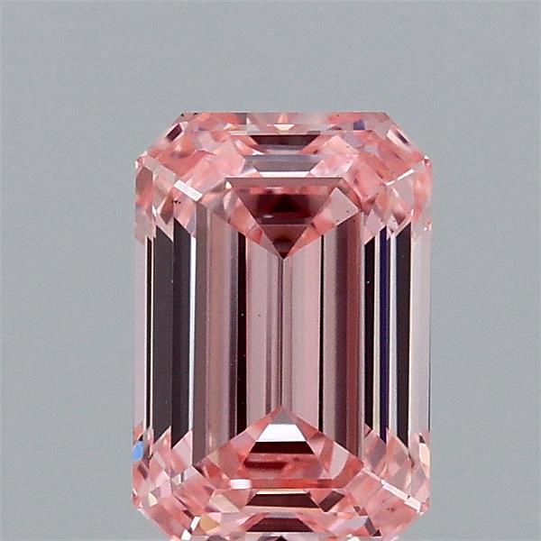 0.99ct Emerald FANCY VIVID PINK VS1 Lab Created Diamond