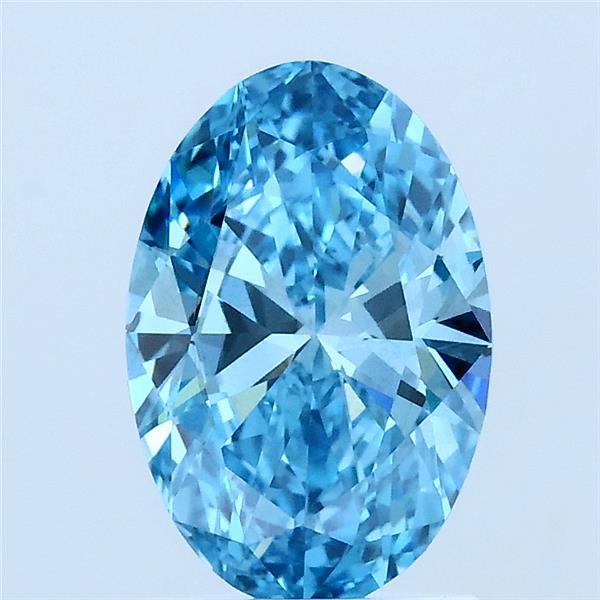 1.51ct Oval FANCY VIVID BLUE VS2 Lab Created Diamond