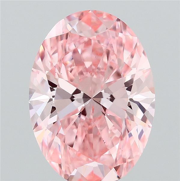 1.52ct Oval FANCY VIVID PINK VS2 Lab Created Diamond