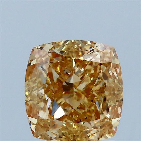 2.05ct Cushion FANCY INTENSE BROWNISH YELLOW VS1 Lab Created Diamond