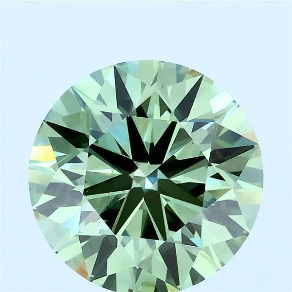 3.08ct Round FANCY VIVID GREEN VS2 Lab Created Diamond