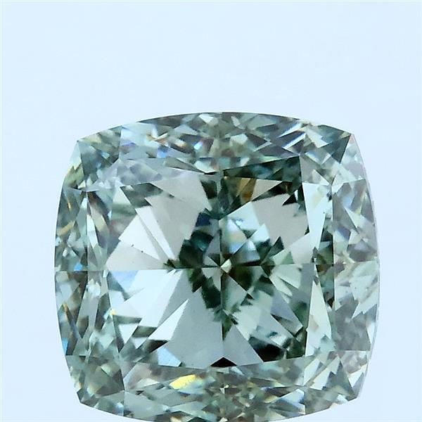 4.05ct Cushion FANCY INTENSE GREEN VS1 Lab Created Diamond