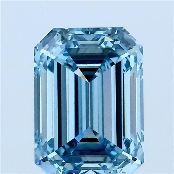 1.78ct Emerald FANCY VIVID BLUE VS1 Lab Created Diamond