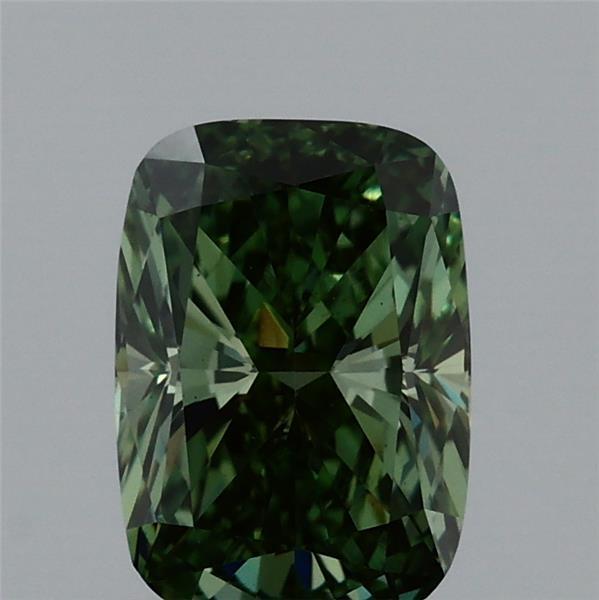 0.98ct Cushion FANCY VIVID GREEN VS1 Lab Created Diamond