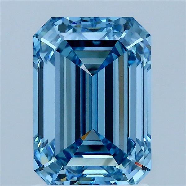 2.02ct Emerald FANCY VIVID BLUE VVS2 Lab Created Diamond