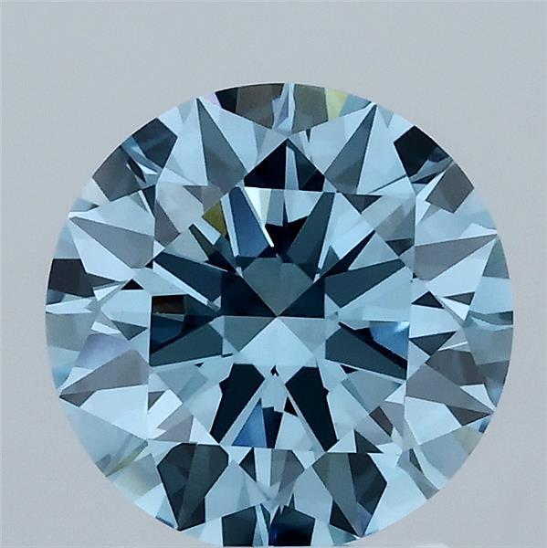 2ct Round FANCY VIVID BLUE VVS2 Lab Created Diamond