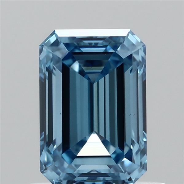 0.92ct Emerald FANCY VIVID BLUE VS1 Lab Created Diamond