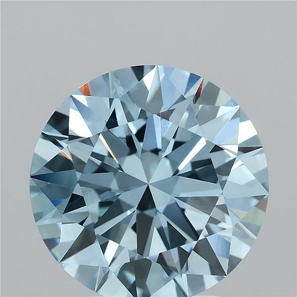 4.04ct Round FANCY VIVID BLUE VVS2 Lab Created Diamond