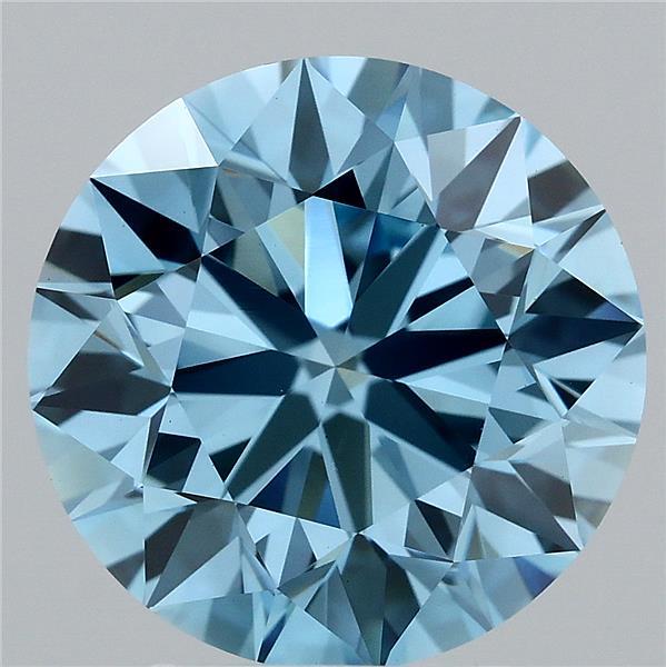 3.91ct Round FANCY VIVID BLUE VVS2 Lab Created Diamond