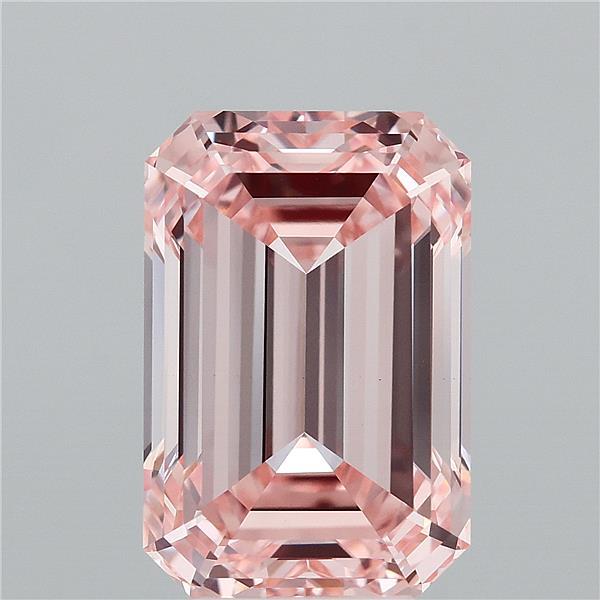 7.05ct Emerald FANCY INTENSE PINK VVS2 Lab Created Diamond
