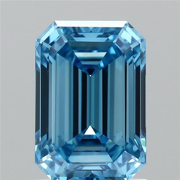 1.54ct Emerald FANCY VIVID BLUE VS1 Lab Created Diamond