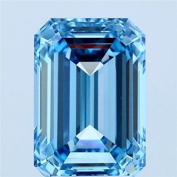 3.16ct Emerald FANCY VIVID BLUE VVS2 Lab Created Diamond