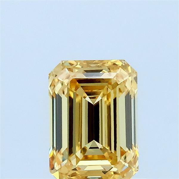 0.73ct Emerald FANCY INTENSE YELLOW VVS1 Lab Created Diamond