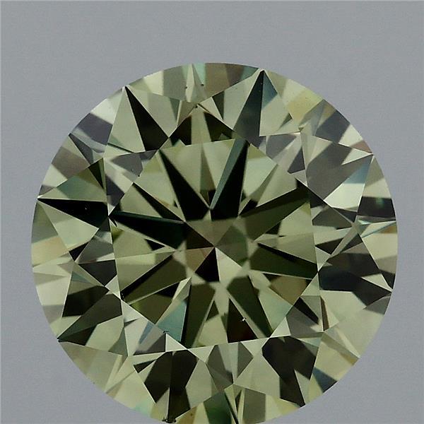 3.01ct Round FANCY VIVID GREEN VS1 Lab Created Diamond