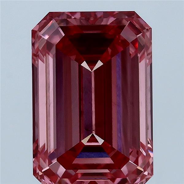 4.02ct Emerald FANCY VIVID PINK VS2 Lab Created Diamond