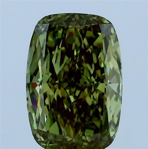 2ct Cushion FANCY VIVID GREEN VS1 Lab Created Diamond