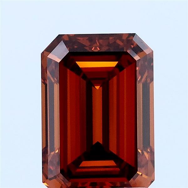 1.5ct Emerald FANCY DEEP ORANGE VS1 Lab Created Diamond