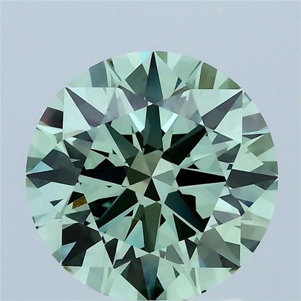 2.04ct Round FANCY VIVID GREEN VVS2 Lab Created Diamond
