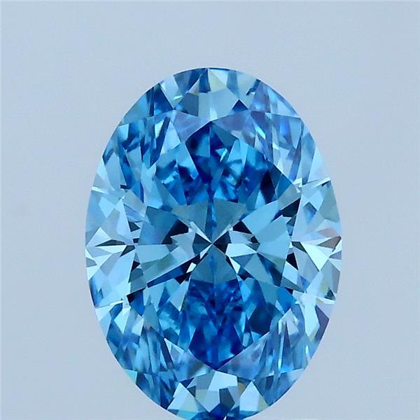 1.5ct Oval FANCY VIVID BLUE VVS2 Lab Created Diamond