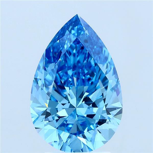 3.13ct Pear FANCY VIVID BLUE VS1 Lab Created Diamond