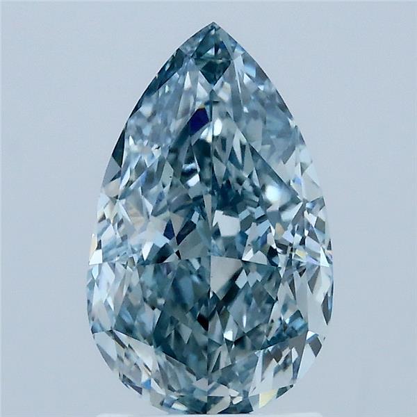 2.04ct Pear FANCY INTENSE BLUE GREENISH VS1 Lab Created Diamond
