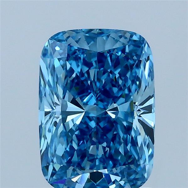 1.54ct Cushion FANCY VIVID BLUE VS1 Lab Created Diamond