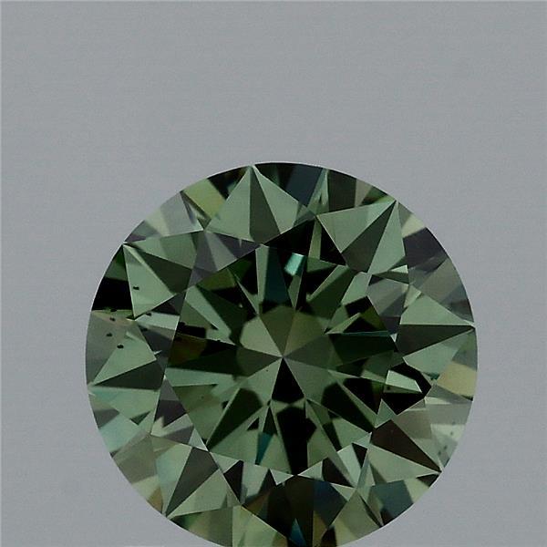 1.41ct Round FANCY VIVID GREEN VS2 Lab Created Diamond