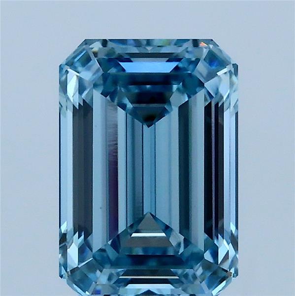 2ct Emerald FANCY VIVID BLUE VVS2 Lab Created Diamond
