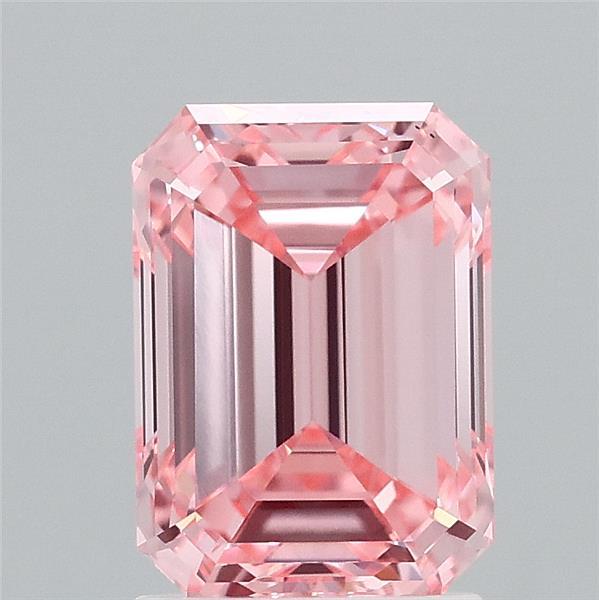 2.1ct Emerald FANCY VIVID PINK VS1 Lab Created Diamond