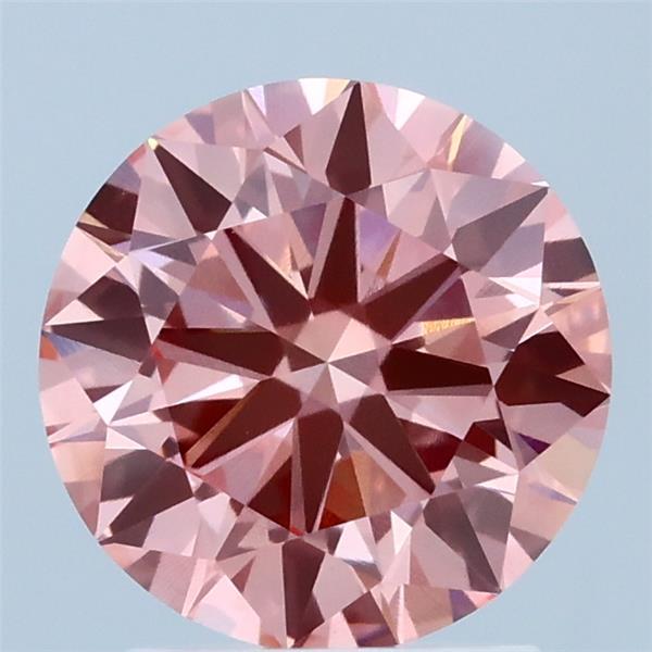 2.03ct Round FANCY VIVID PINK VVS2 Lab Created Diamond