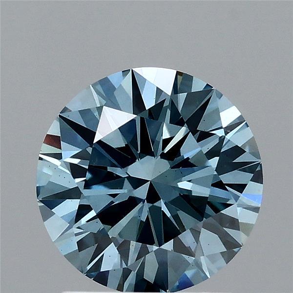1.68ct Round FANCY VIVID BLUE VS2 Lab Created Diamond