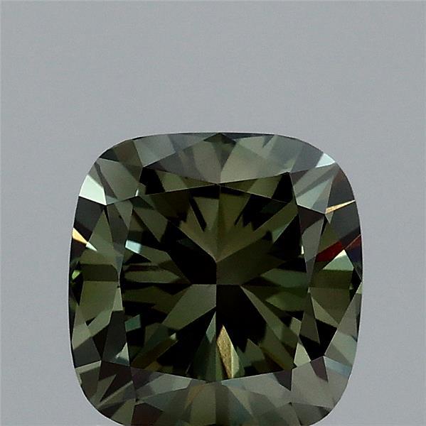 1.53ct Cushion FANCY VIVID GREEN VS1 Lab Created Diamond