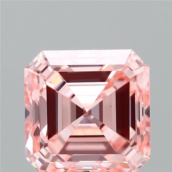 2.07ct Asscher FANCY VIVID PINK VVS2 Lab Created Diamond