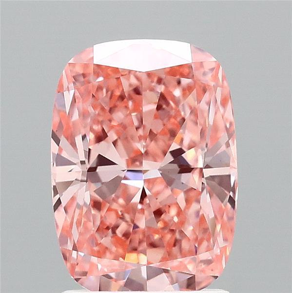 2.06ct Cushion FANCY VIVID PINK VS1 Lab Created Diamond