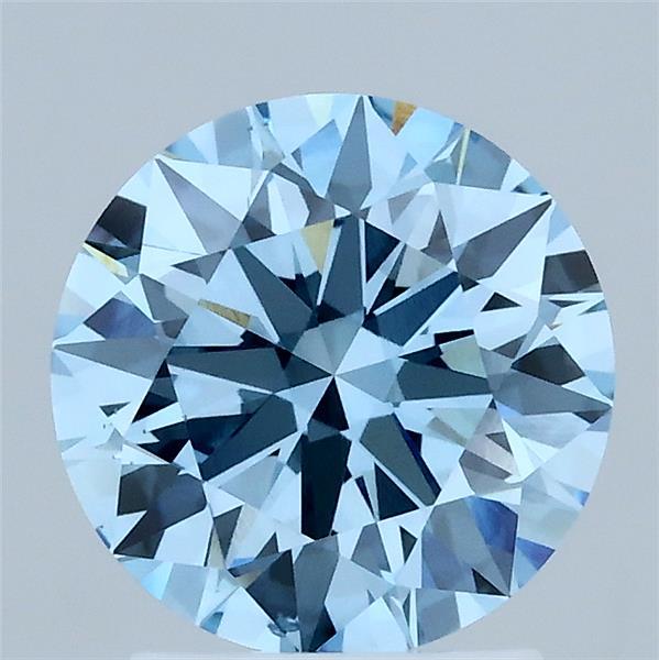 2.03ct Round FANCY VIVID BLUE VS2 Lab Created Diamond
