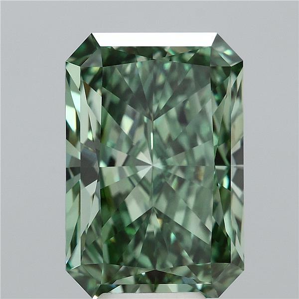 7.01ct Radiant FANCY VIVID GREEN VVS2 Lab Created Diamond