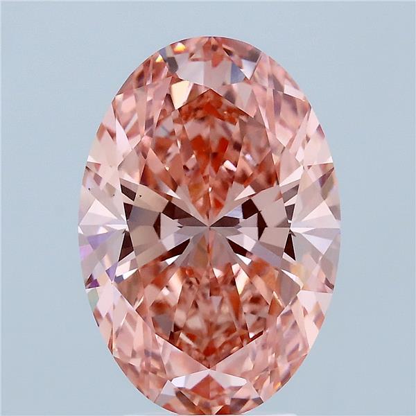 4.05ct Oval FANCY VIVID PINK VS1 Lab Created Diamond