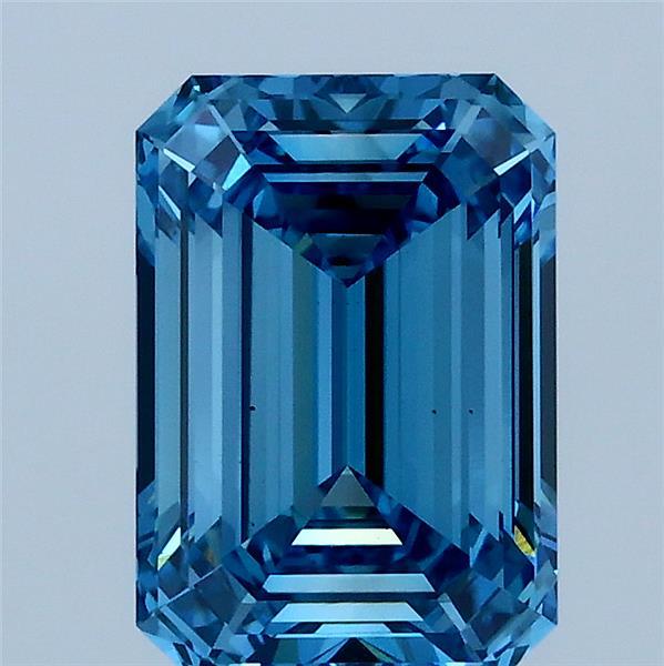 2.1ct Emerald FANCY VIVID BLUE VS1 Lab Created Diamond