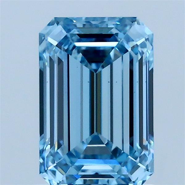 1.43ct Emerald FANCY VIVID BLUE VS1 Lab Created Diamond