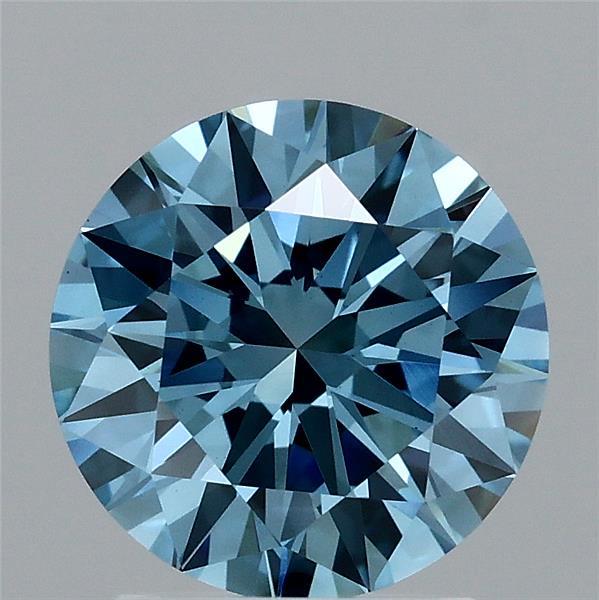2ct Round FANCY VIVID BLUE VVS2 Lab Created Diamond